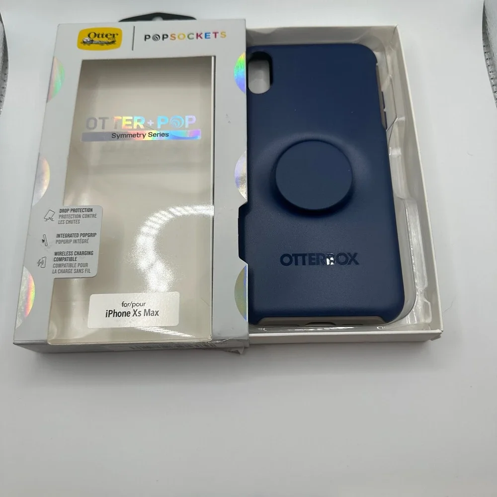 Otterbox PopSockets Symmetry Series Case iPhone Xs Max Navy Blue Integrated Grip